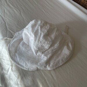 Baby Eyelet Sunhat White 3-6M